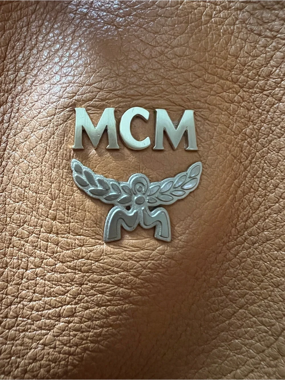 Authentic MCM Heritage Leather Drawstring Bucket Bag - Cognac Tan